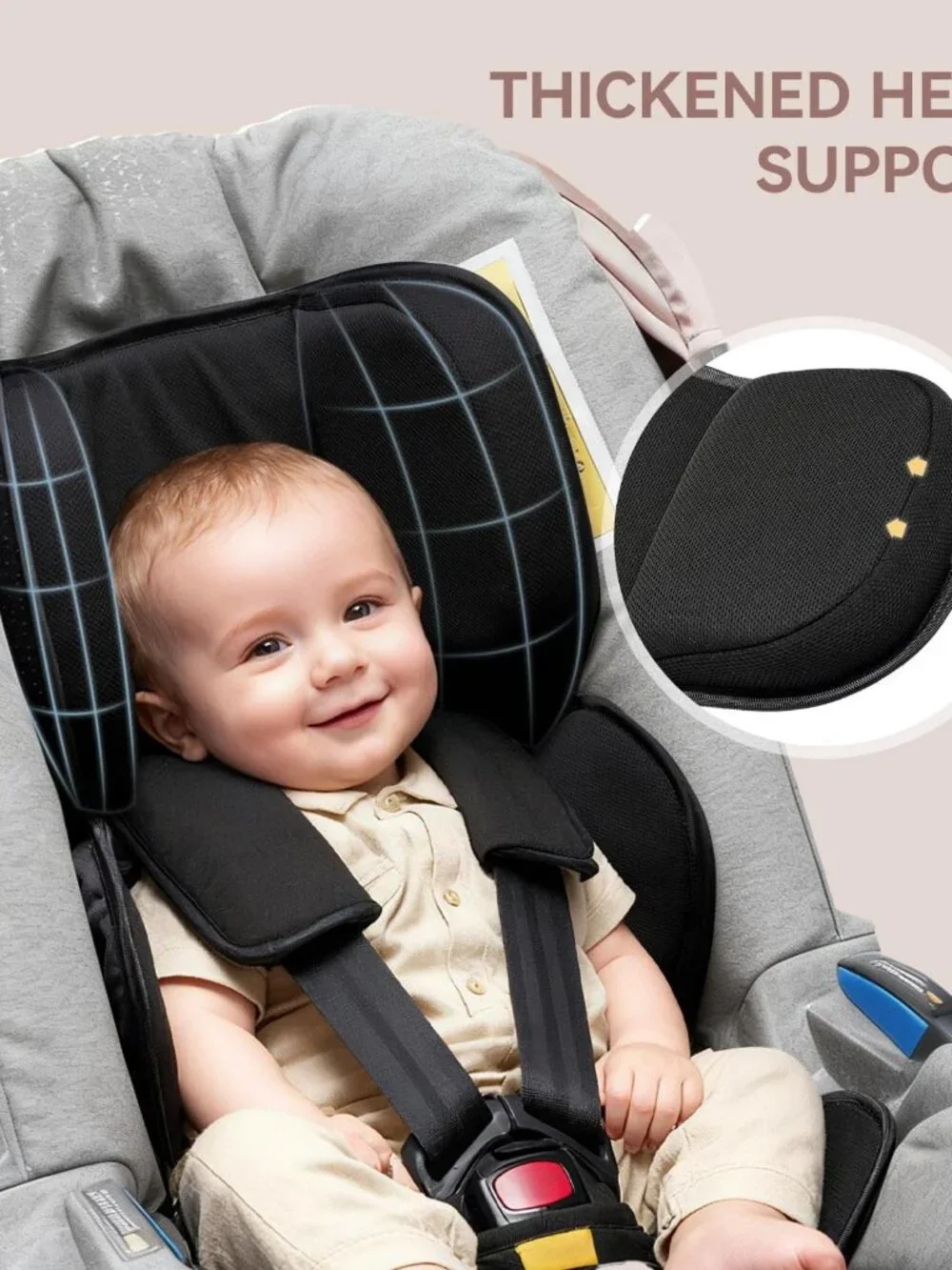 Black Infant Car Seat Insert 0-24 Months